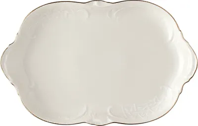 Блюдо сервировочное Rosenthal Sanssouci Elf Gold, овальное, фарфор, 21,2×33,2 см, золотистое