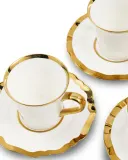 Набор чашек с блюдцами Polspotten Golden Finds, 4 предмета, 220 мл, фарфор, белый — фото 4