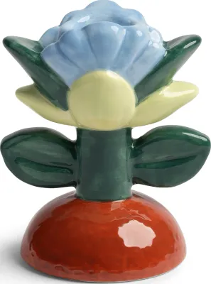 Подсвечник K Amsterdam Blume, керамика, 9,5×6 см, разноцветный