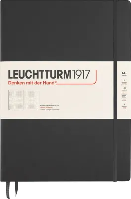 Блокнот Leuchtturm 1917, w twardej oprawie + 235 stron, A4, в точку, чёрный