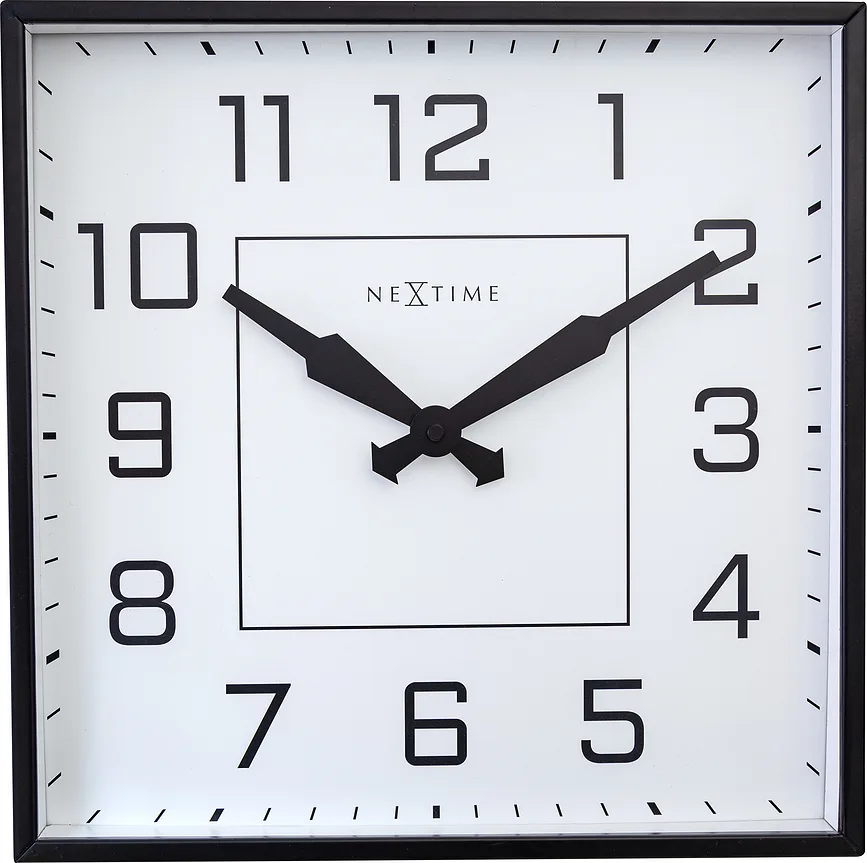Настенные часы NeXtime Be Square, металл, 35 см, белые