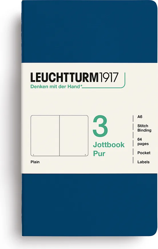 Набор блокнотов Leuchtturm 1917, w oprawie flex Jottbook Pur, A6, 3 шт., синий