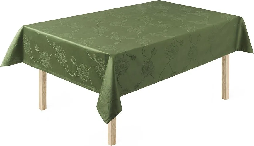 Скатерть Kähler Obrus Hammershøi Poppy, прямоугольная, хлопок, 220×150 см, зелёная