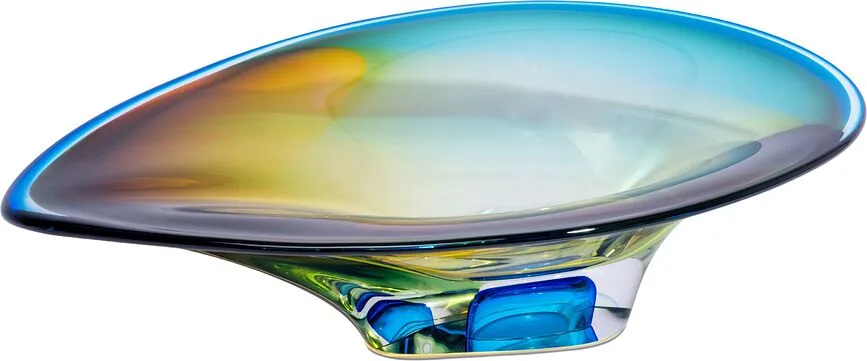 Салатник Kosta Boda Mirage, хрусталь, овальный, 26,5×38 см, разноцветный