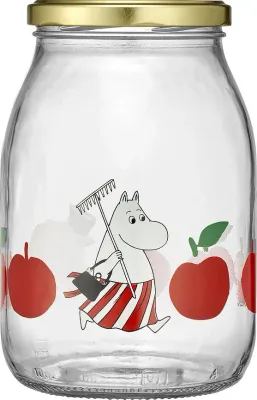 Банка для хранения Muurla Muminki Joyful Apples, стекло, прозрачная
