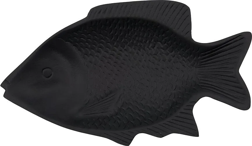 Панно House Doctor Fish, керамика, 30×16,5 см, чёрное