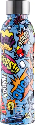 Бутылка для воды Casa Bugatti BBottles Comics, 500 мл, нержавеющая сталь, разноцветная