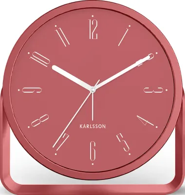 Настольные часы Karlsson Regal Numbers, металл, Ø11 см, красные