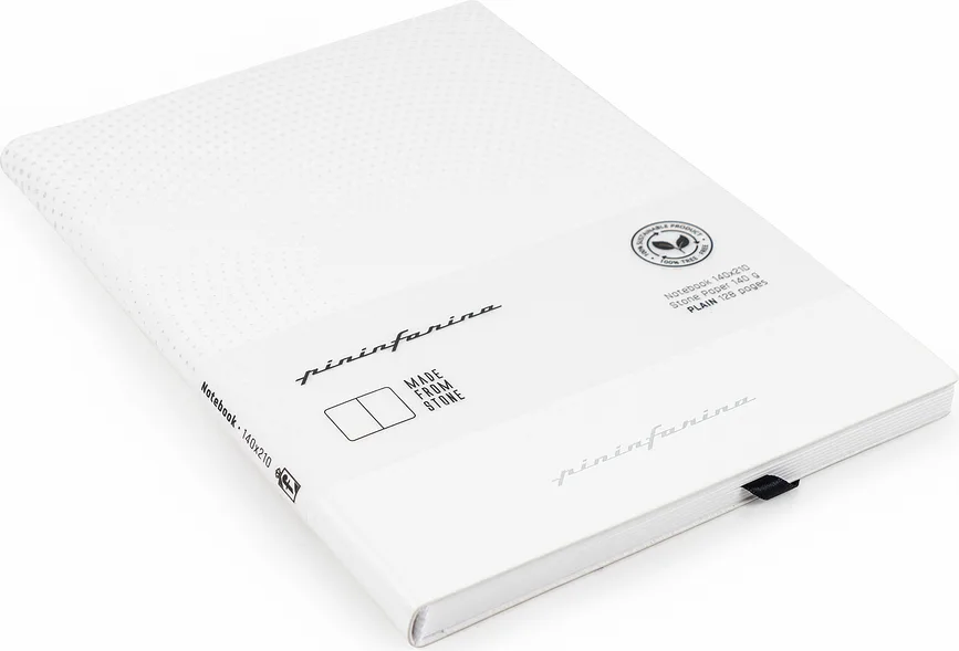 Блокнот Pininfarina Segno, z kamiennego papieru wodoodporny Pininfarina Flexi 128 stron, A5, белый