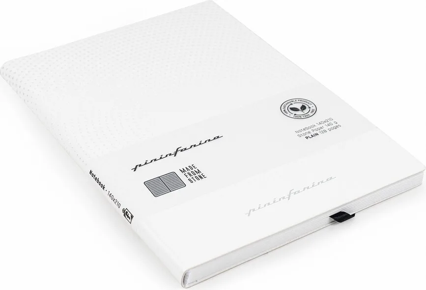 Блокнот Pininfarina Segno, z kamiennego papieru wodoodporny Pininfarina Flexi 128 stron, A5, в линейку, белый