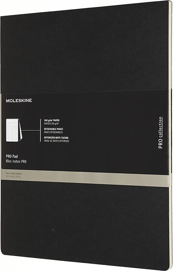 Блокнот Moleskine, reporterski Pro Pad Letter czarny, A4, в линейку, чёрный