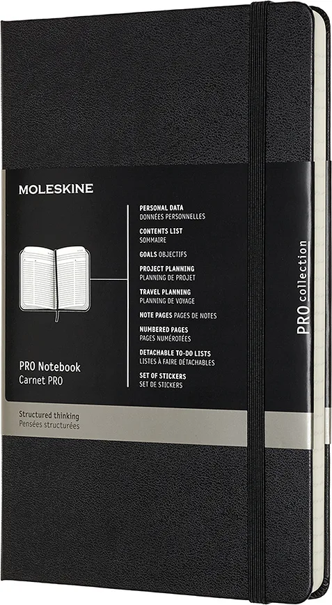Блокнот Moleskine, Professional L 240 stron, A5, в линейку, чёрный