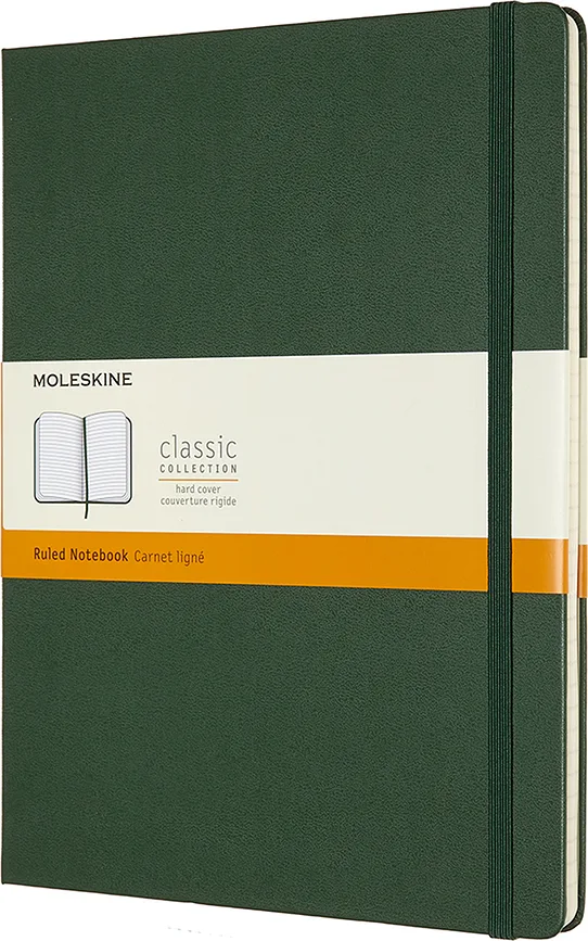 Блокнот Moleskine, Classic XL 192 strony zielen lesna, B5, в линейку, зелёный, жёсткая