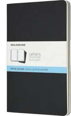 Набор блокнотов Moleskine, Cahier Journals L czarne, A5, в точку, 3 шт., чёрный
