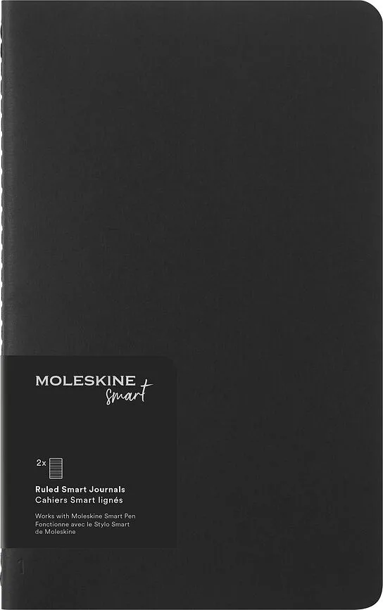 Набор блокнотов Moleskine, Smart Cahier L, A5, в линейку, 2 шт., чёрный