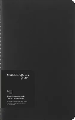 Набор блокнотов Moleskine, Smart Cahier L, A5, в линейку, 2 шт., чёрный