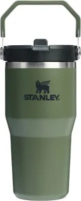 Термокружка Stanley, IceFlow Straw Dried Pine, 590 мл, нержавеющая сталь, зелёная