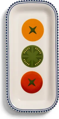 Блюдо сервировочное &K Amsterdam Taverna, прямоугольное, фарфор, 14,5×30 см, белое