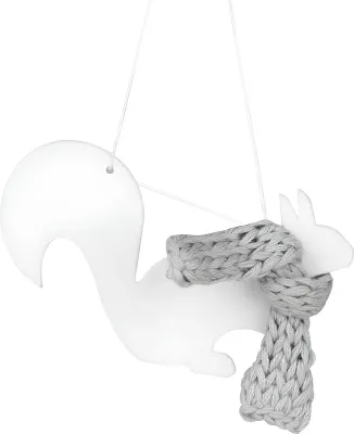 Ёлочное украшение Raeder Squirrel Branch, 11 см, белое