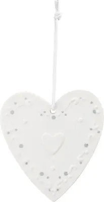 Ёлочное украшение Raeder Heart, 9 см, белое
