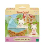 Epoch Sylvanian Families - Набор с близнецами кроликов с шоколадными ушками (детская коляска) 5432 — фото 1
