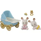 Epoch Sylvanian Families - Набор с близнецами кроликов с шоколадными ушками (детская коляска) 5432 — фото 2