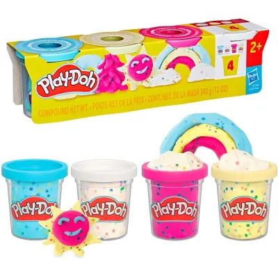 Hasbro Play-Doh - Пластилин Конфетти 4-PAK Дополнительные тюбики G1736
