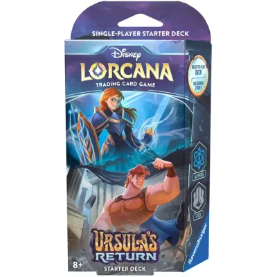 Ravensburger Карточная игра Disney Lorcana Ursula's Return стартовая колода Sapphire & Steel 60 карт, арт. 98338