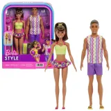 Mattel Набор из двух кукол Barbie Style Барби и Кен на пляже с аксессуарами JJP05 — фото 1