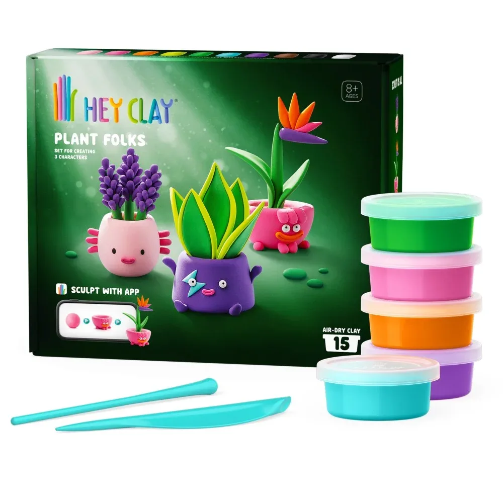 HEY CLAY — масса для лепки «Зелёная команда», 15 банок с аксессуарами HCL15033