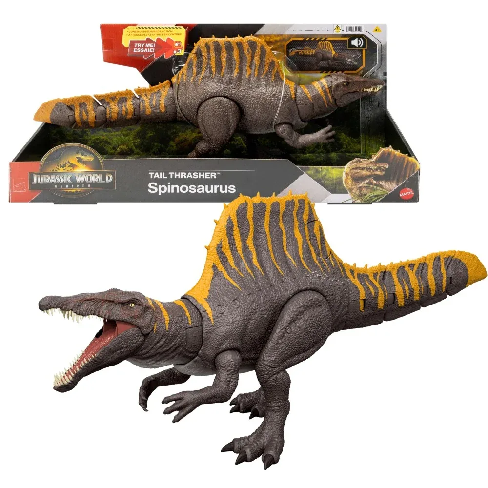 Mattel Jurassic World — большой динозавр Спинозавр 53 см со звуком и подвижным хвостом JGB57