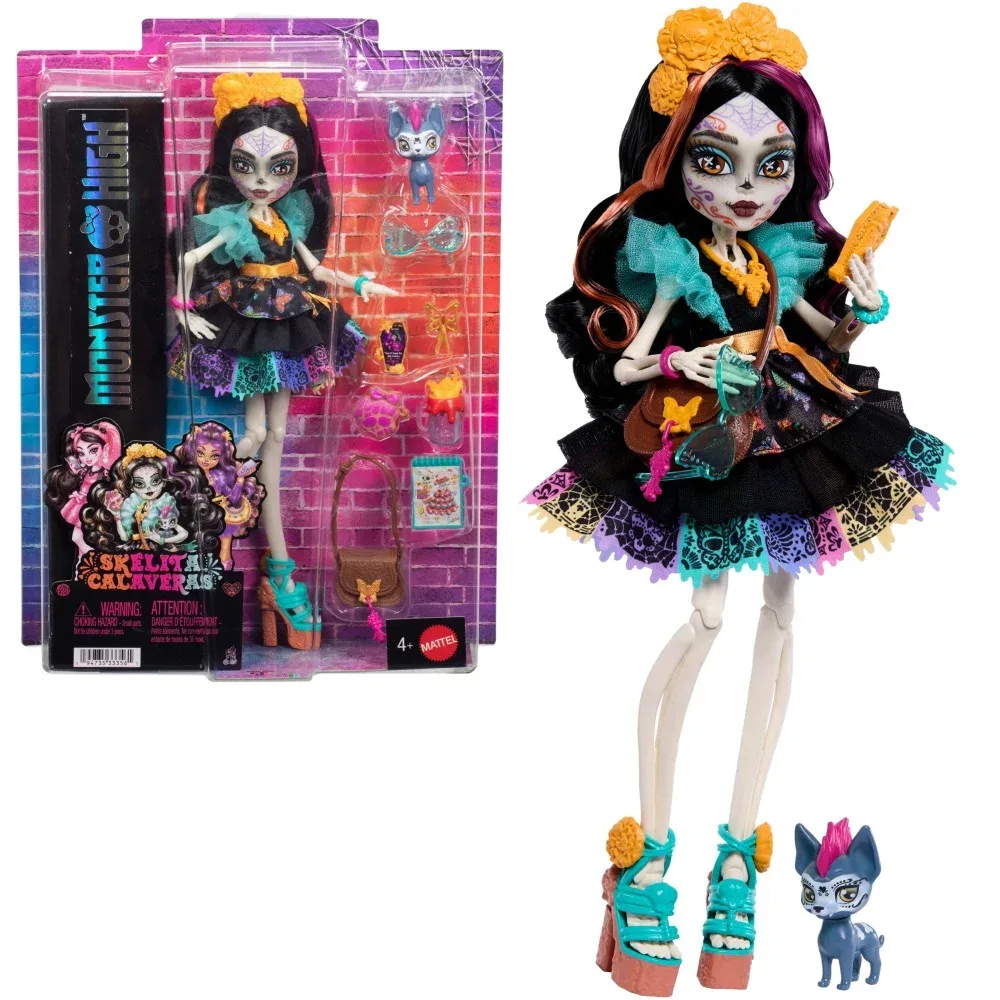 Mattel Monster High — базовая кукла Скелита Калаверас с аксессуарами JHK34