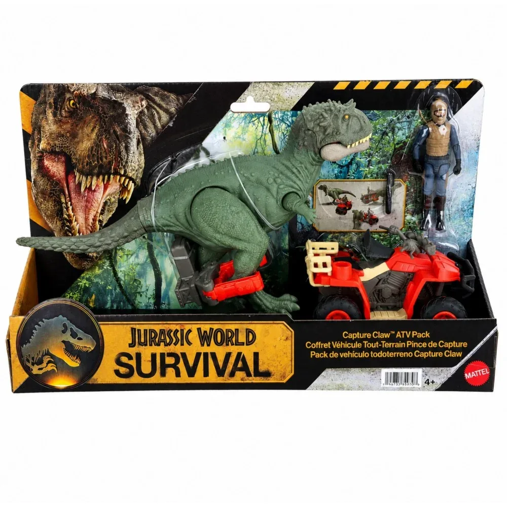 Mattel Jurassic World Survival — внедорожник с захватом и динозавр Экрисинатозавр JKG91