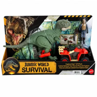 Mattel Jurassic World Survival — внедорожник с захватом и динозавр Экрисинатозавр JKG91