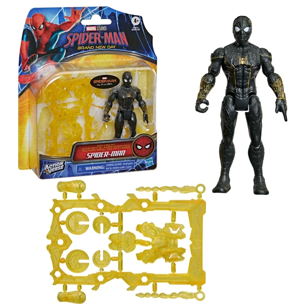 Hasbro Фигурка Человек-паук 11,5 см чёрно-золотой костюм ActionVerse G3523