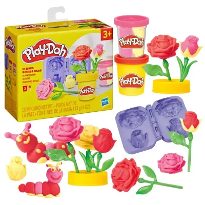Hasbro Play-Doh — масса для лепки «Розы», 2 баночки и аксессуары G3390