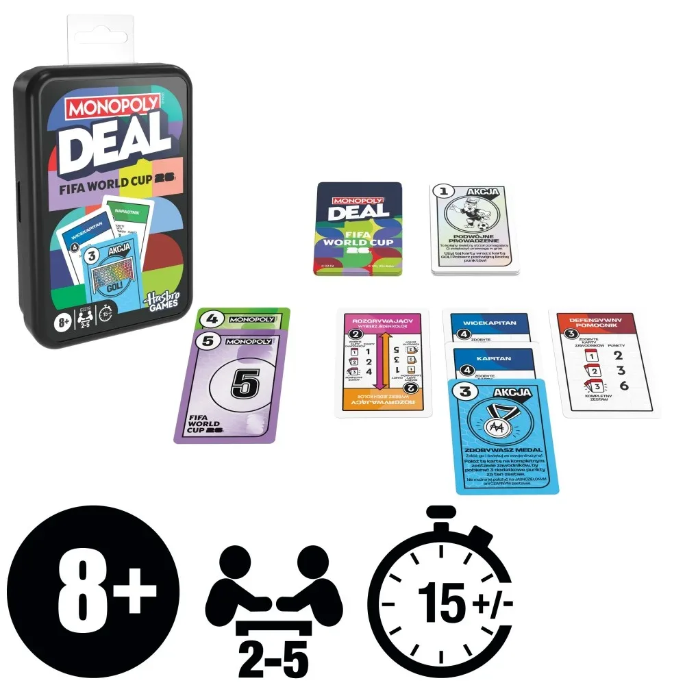 Hasbro — MONOPOLY Deal FIFA World Cup 26, карточная игра G3239