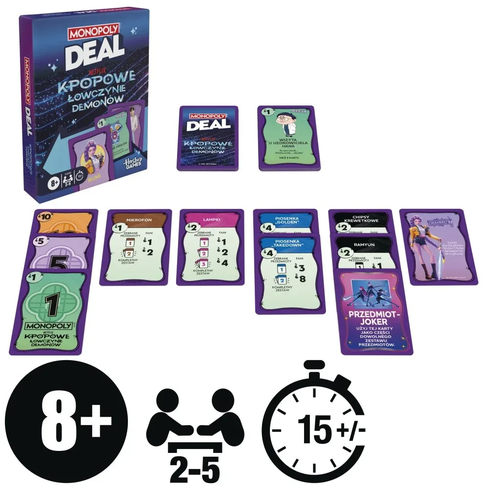 Hasbro — MONOPOLY Deal KPop Demon Hunters, карточная игра G4498