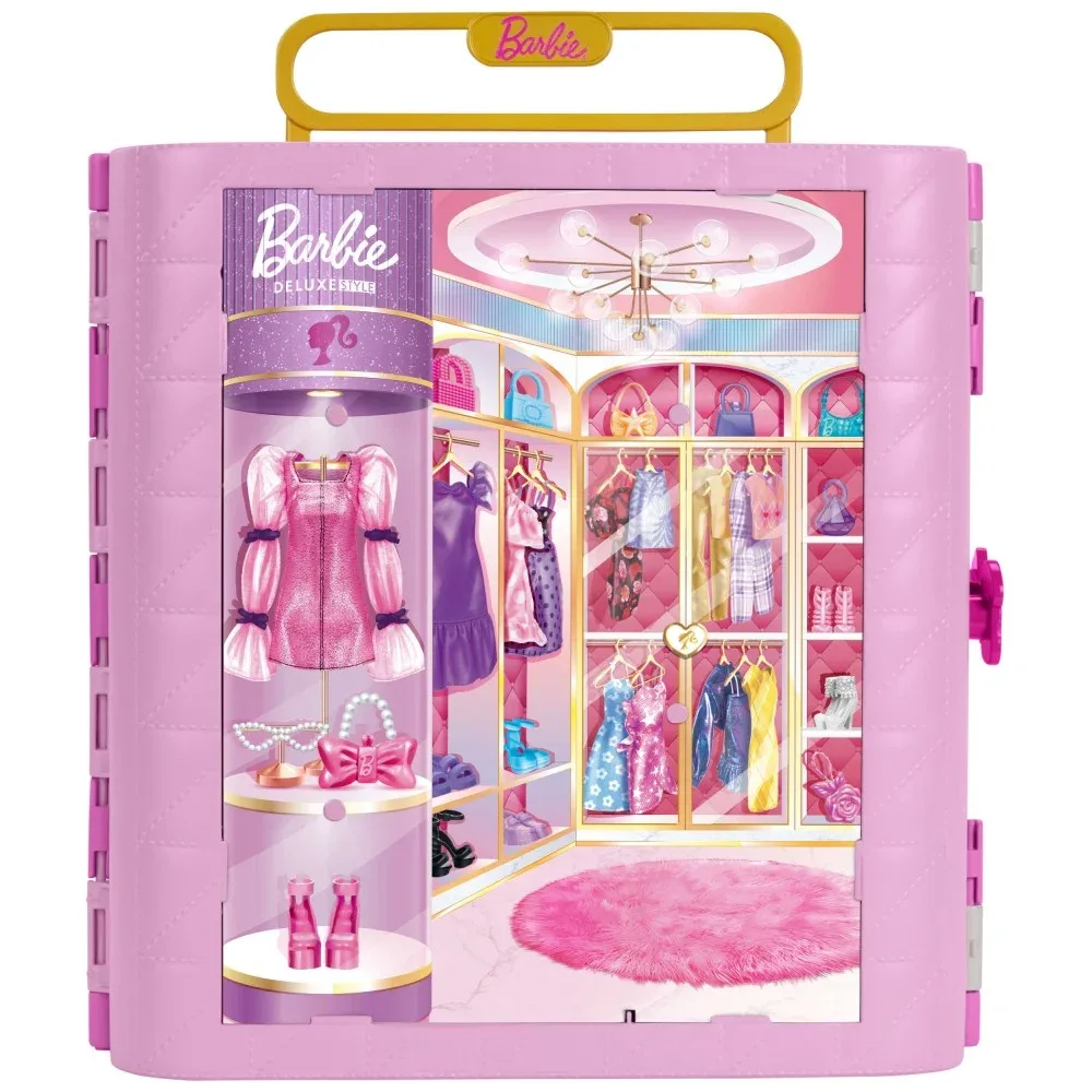 Mattel Barbie — модный шкаф-гардероб с вращением, переносной JJP01