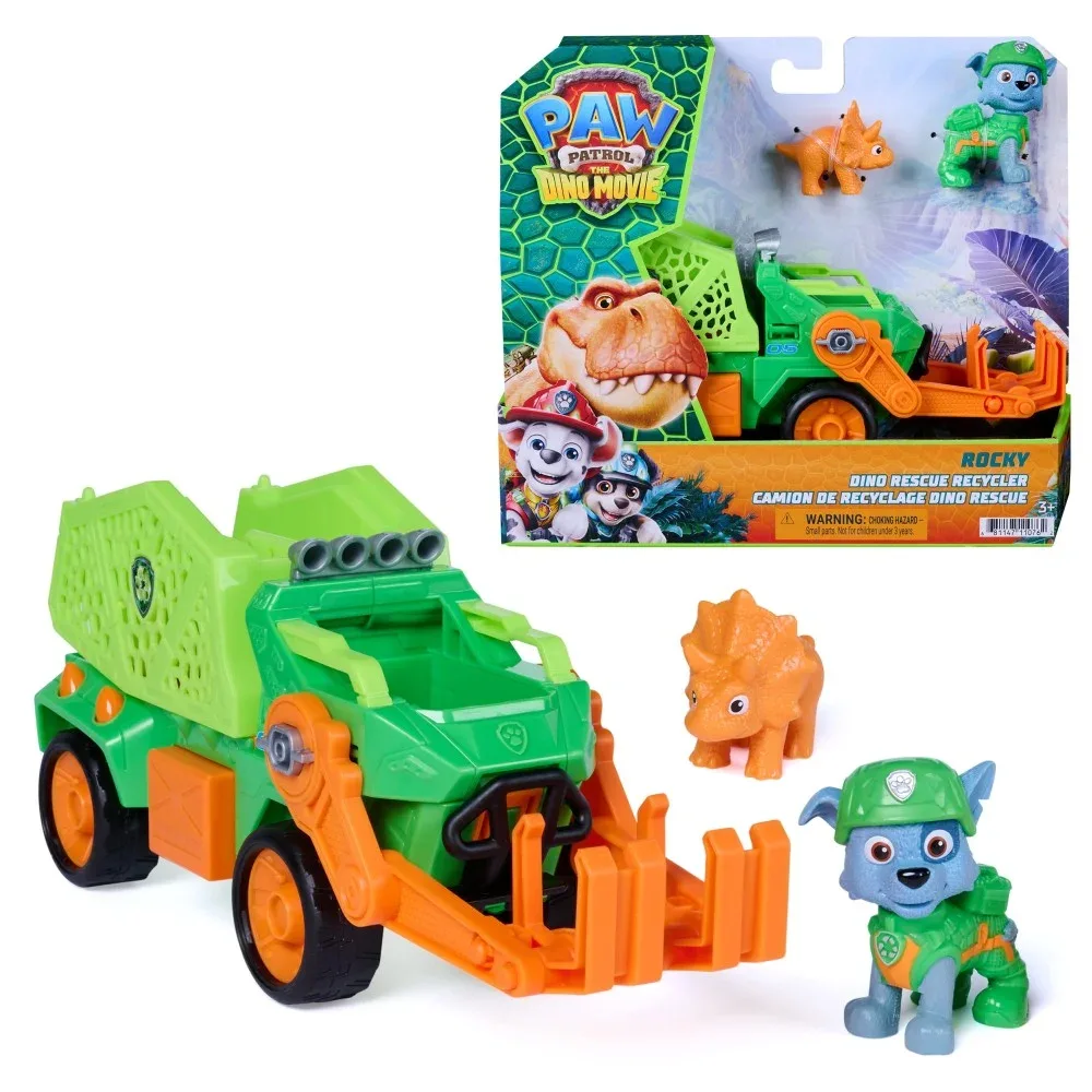 Spin Master Щенячий патруль и динозавры — мусоровоз Рокки Dino Rescue с фигуркой щенка 6075772