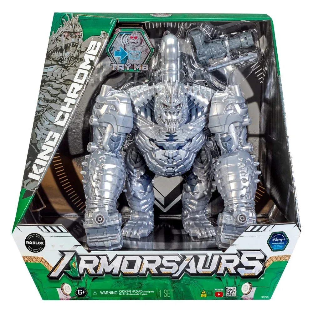 MGA Entertainment ARMORSAURS — фигурка King Chrome 30 см со светом и звуком 252566
