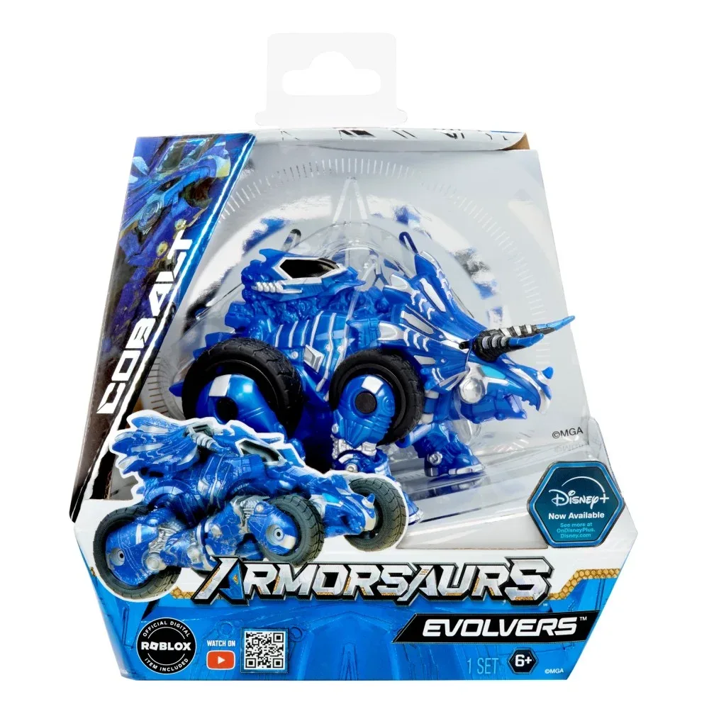 MGA Entertainment ARMORSAURS Evolver — динозавр Кобальт, трансформирующаяся фигурка 9 см 556459