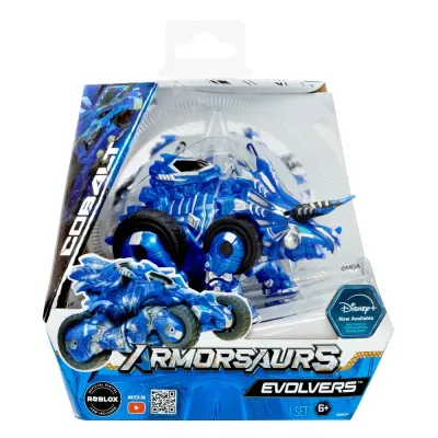 MGA Entertainment ARMORSAURS Evolver — динозавр Кобальт, трансформирующаяся фигурка 9 см 556459