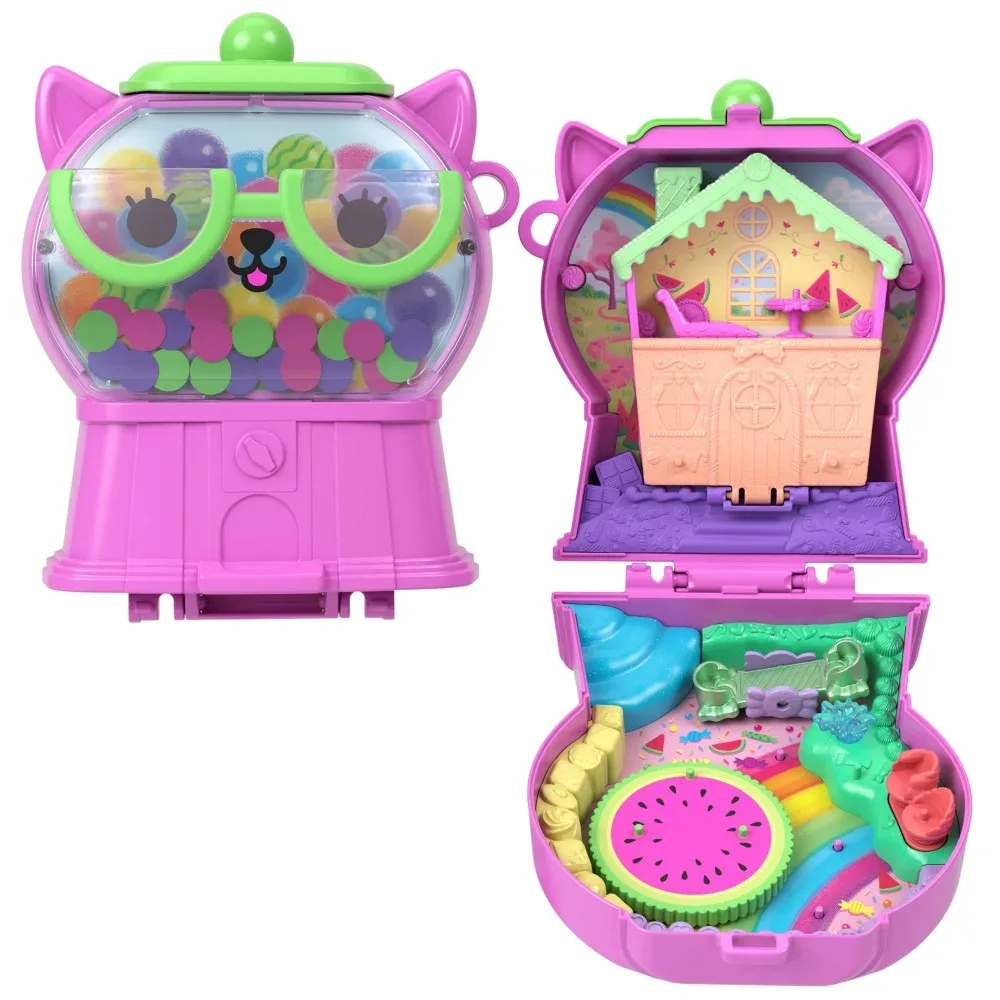 Mattel Polly Pocket — котёнок «Жевательная резинка», компактный набор JKC50