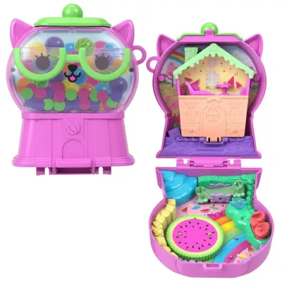 Mattel Polly Pocket — котёнок «Жевательная резинка», компактный набор JKC50