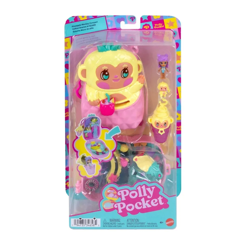 Mattel Polly Pocket — компактный набор «Ананасовая обезьянка» JKC49