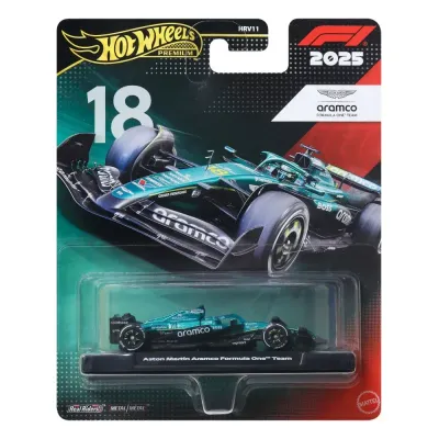 Mattel Hot Wheels Formula 1 — металлическая машинка F1 Aston Martin, Лэнс Стролл, номер 18, 1:64 JKD87