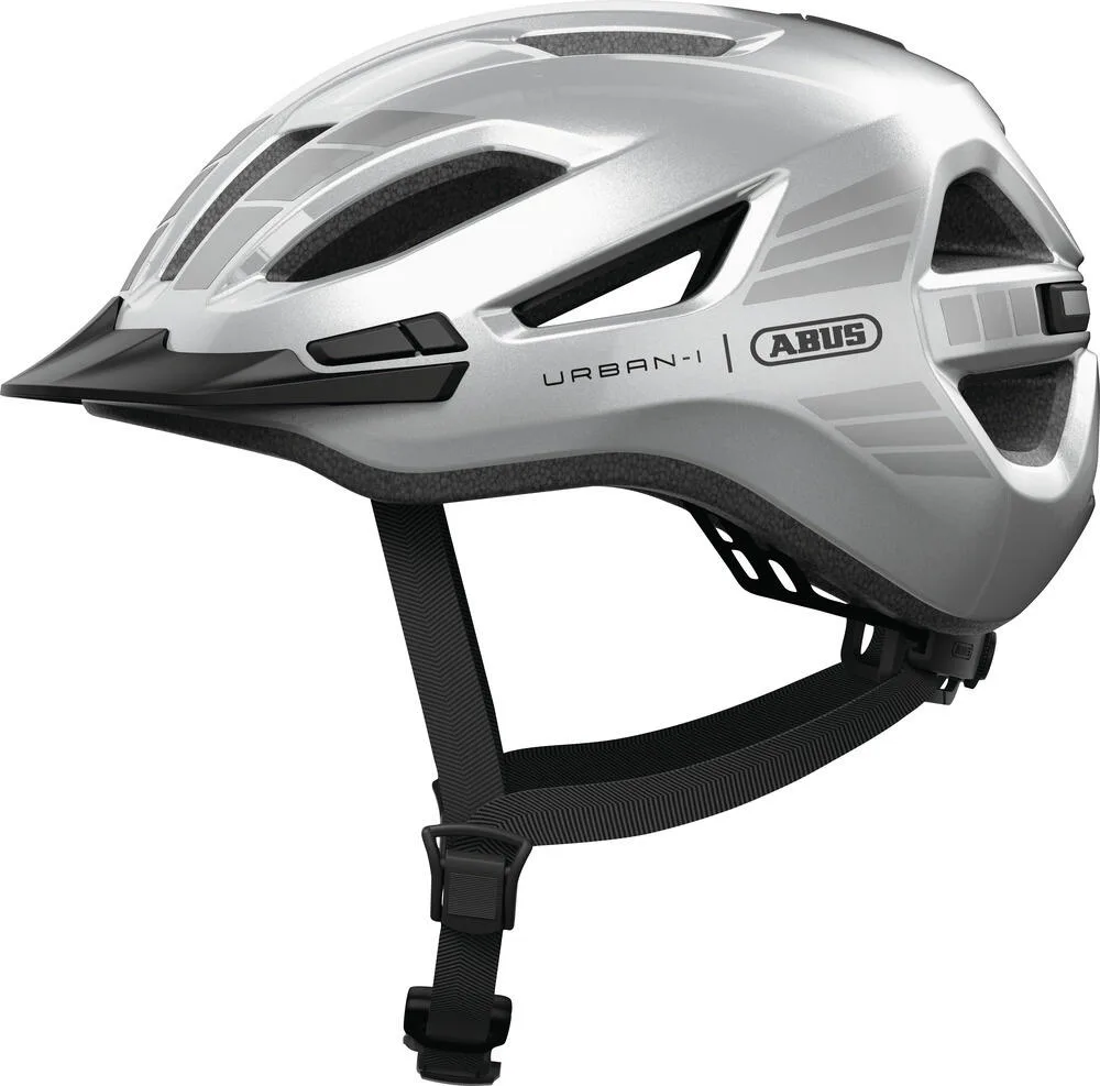 Шлем велосипедный Abus Urban-I 4.0 LR серебристо-зелёный