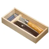 Нож складной Opinel Inox Lux Olive No.08 из нержавеющей стали с чехлом — фото 4