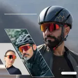 Очки велосипедные Rockbros поляризационные HD, оправа TR90, чёрные — фото 3